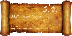 Sárossy Vera névjegykártya
